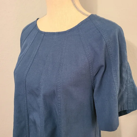 Free People Becca Short Sleeve Mini Dress Blue Size XS - Picture 3 of 9